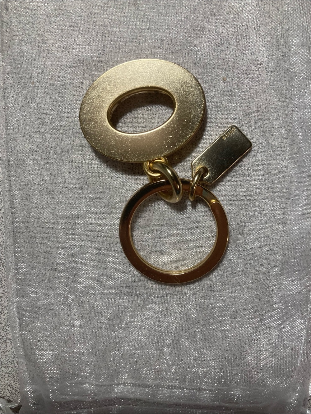 Coach 3D C Resin Key Fob/Bag Charm Pink Glitter Gold-Tone Style 1618 EUC - Picture 10 of 12